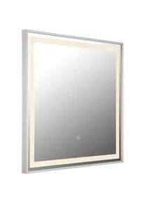 Globo Leuchtspiegel , Metall, Kunststoff, Glas , quadratisch , 2.8x50x50 cm , Ce , Spiegel, Schminkspiegel