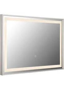 Globo Leuchtspiegel , Metall, Kunststoff, Glas , rechteckig , 2.8x40x60 cm , Ce , Spiegel, Schminkspiegel