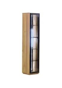 Landscape Vitrine , Schwarz, Akaziefarben , Metall , Akazie , vollmassiv , Holz , 4 Fächer , F , 43x200x40 cm , stehend, Beimöbel erhältlich , Esszimmer, Vitrinen