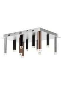 Brilliant Led-Deckenleuchte , Braun, Schwarz, Alufarben , Metall, Kunststoff , 35x21x50 cm , 3-fach schaltbar , Lampen & Leuchten, LED Beleuchtung, LED-Deckenleuchten