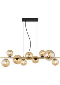 Globo Led-Hängeleuchte , Schwarz, Messingfarben , Metall, Glas , F , 36x120x86.6 cm , Lampen & Leuchten, Innenbeleuchtung, Hängeleuchten, Pendelleuchten