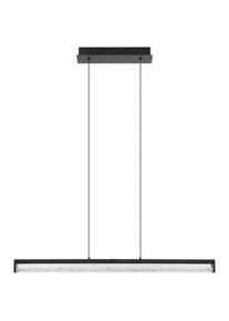 Xxxl Kristall-Hängeleuchte , Schwarz , Metall, Glas , länglich , F , 8x110x100 cm , Lampen & Leuchten, Innenbeleuchtung, Hängeleuchten, Pendelleuchten