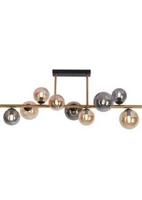 Dieter Knoll Collection Dieter Knoll Led-Deckenleuchte , Schwarz, Goldfarben, Bernsteinfarben , Metall, Glas , Uni , F , 30x38x87 cm , Lampen & Leuchten, LED Beleuchtung, LED-Deckenleuchten