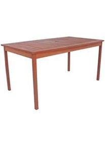 Gardenson Gartentisch , Naturfarben , Holz , Eukalyptusholz , massiv , rechteckig , eckig , 90x73x150 cm , UV-beständig, wetterbeständig , Gartenmöbel, Gartentische