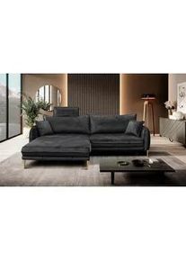 Mid.you Ecksofa , Anthrazit , Textil , Ottomane links, L-Form , 264x196 cm , Made in Eu , Liegefunktion , Wohnzimmer, Sofas & Couches, Wohnlandschaften, Ecksofas