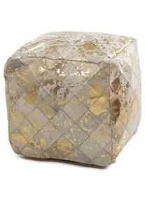 Kayoom Pouf , Creme, Goldfarben , Textil , Füllung: Polystyrol , 45x45x45 cm , Wohnzimmer, Sessel, Hocker & Hockerbänke, Poufs