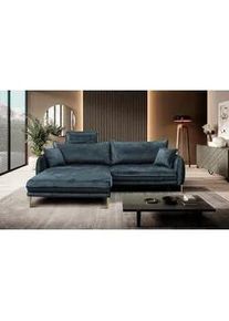 Mid.you Ecksofa , Blau , Textil , Ottomane links, L-Form , 264x196 cm , Made in Eu , Liegefunktion , Wohnzimmer, Sofas & Couches, Wohnlandschaften, Ecksofas