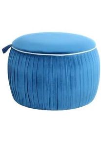 Kayoom Hocker , Blau , Textil , rund , 63x43x63 cm , Stauraum , Wohnzimmer, Sessel, Hocker & Hockerbänke, Sitzhocker