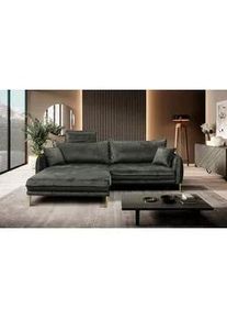 Mid.you Ecksofa , Grün , Textil , Ottomane links, L-Form , 264x196 cm , Made in Eu , Liegefunktion , Wohnzimmer, Sofas & Couches, Wohnlandschaften, Ecksofas