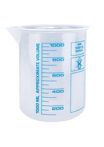 1000 ml målebæger (Griffin-bæger) PP, antistatisk, med høj transparens i over...