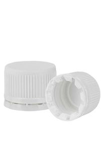 Skruelåg hvid med tyverisikring PP28 ApoGlas. Farmaceutisk kvalitet. 28 mm ge...
