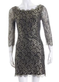 Diane von Fürstenberg Diane von Furstenberg Koronkowa sukienka Damski, Rozmiar 34, złoto