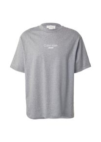 Calvin Klein Jeans, M&aelig;nd, Bluser & t-shirts, Gr&aring;-meleret / Hvid, St&oslash;rrelse L