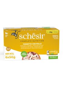 6x50g Thon avec Poulet Schesir Complete Nutrition en Gel&eacute;e Nourriture humide pour chat