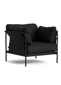 Can fauteuil Hay structure noire / toile noire / cuir Sense noir