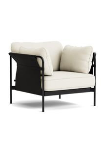 Can fauteuil Hay structure noire / toile noire / Olavi by Hay 01
