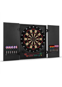 Klarfit Dartchamp, fekete, elektronikus darts tábla dartsokkal és ajtóval