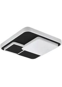 Eglo Deckenleuchte , Schwarz, Weiß , Metall, Kunststoff , quadratisch , 38.5x7.5x38.5 cm , Lampen & Leuchten, Innenbeleuchtung, Deckenleuchten, Deckenleuchten