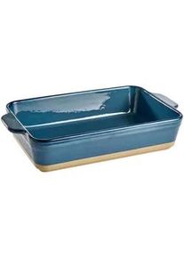 Homeware Profession. Auflaufform , Blau, Braun , Keramik , 2.1 l , rechteckig , 19.5x7x29 cm , Lfgb , backofengeeignet , Kochgeschirr, Auflaufformen
