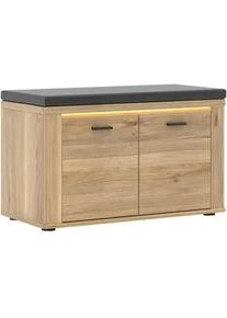 Xora Garderobenbank , Eichefarben , Textil, Holzwerkstoff , 80x50x38 cm , Garderobe, Garderobenbänke