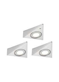 Paulmann LED-underskabsarmatur Trias Nærhedssensor Sæt med 3 styk 3x2,7W 135x132mm 3x185lm 230/12V Jern børstet