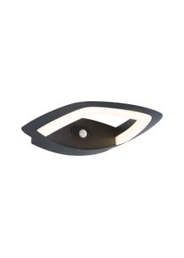 Paulmann Udendørs LED-vægarmatur Akena Twilight-styret bevægelsessensor (IR) IP44 243x254mm 3000K 11W 800lm 230V Koksgrå Aluminium