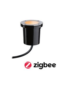 Paulmann Plug & Shine LED-gulvindbygningsarmatur Smart Home Zigbee 3.0 Guldlys Enkelt spot insektvenligt IP67 Tunable Warm 4,6W Sort