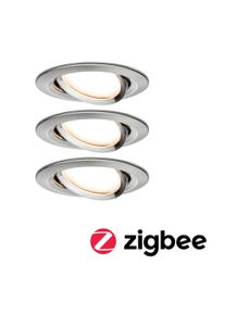 Paulmann Smart Home Zigbee sæt Smart Home Zigbee 3.0 Indbygningslamper Nova Coin + Zigbee Cephei drejelig rund 84mm 50° Coin 3x6W 3x470lm 230V 2700K