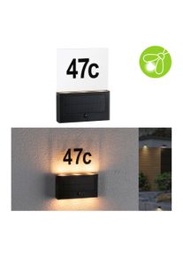 Paulmann Solar LED-husnummerarmatur Neda Bevægelsessensor insektvenligt IP44 2200K 18lm Koksgrå