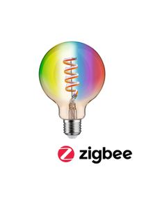 Paulmann Filament 230 V Smart Home Zigbee 3.0 LED-globe G95 E27 470lm 6,3W RGBW+ dæmpbar Guld