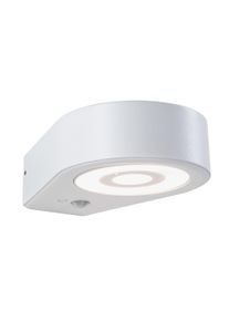 Paulmann Udendørs LED-vægarmatur Silma Twilight-styret bevægelsessensor (IR) IP44 65x186mm 3000K 5,5W / 0,7W 600lm 230V Hvid Aluminium