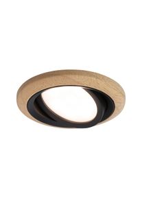 Paulmann LED-indbygningsarmatur Lanati Enkelt spot rund 84mm 30° Coin 6W 470lm 230V 2700K Oliebehandlet egetræsfarve/Mat sort