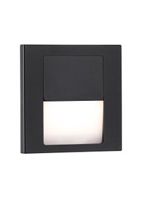 Paulmann LED-vægindbygningsspots Tsaro kantet 80x36mm 1W 80lm 230V 2700K Mat sort