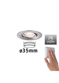 Paulmann LED-indbygningsarmatur Easy Dim Nova Mini Plus Coin Enkelt lysarmatur svingbar rund 66mm 15° Coin 4,2W 300lm 230V dæmpbar 2700K Jern børstet