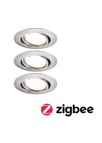 Paulmann LED-indbygningsarmatur Smart Home Zigbee 3.0 Base Coin Basissæt svingbar rund 90mm 20° Coin 3x4,9W 3x430lm 230V dæmpbar 3000K Jern børstet