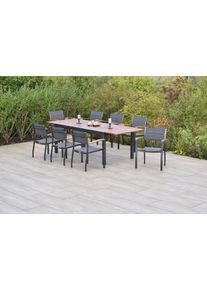 Merxx Garten-Essgruppe » »Paxos««, (Set, 9 tlg., Gepadded, pulverbeschichtetes Aluminiumgestell), Ausziehtisch: LxB: 180-250 x 100 cm