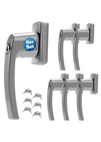 Monzana Raamsluiting met Slot 6 stuks Zilver