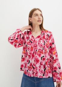 Blouse en mousseline avec lavalli&egrave;re - fuchsia - taille 38 - bonprix