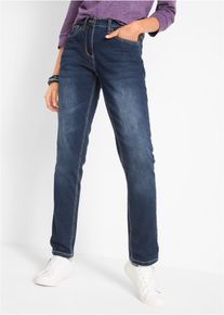Jean droit mid waist stretch - bleu - taille 48 avec coton - bonprix