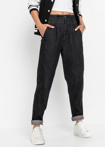 Jean mom extensible taille haute - noir - taille 36 avec coton - bonprix