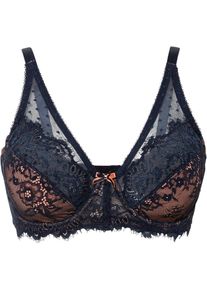 Soutien-gorge minimiseur avec dentelle - bleu - taille 110C - bonprix