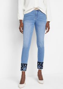 Jean slim extensible taille mi-haute - bleu - taille 48 avec coton - bonprix