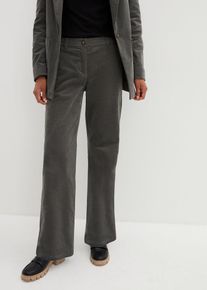 Pantalon en velours côtelé de coton stretch - gris - taille 38 - Velours côtelé - bonprix