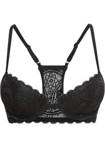 Soutien-gorge à coques et dos nageur avec fermeture devant - noir - taille 100C - bonprix