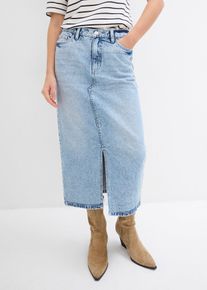 Jupe midi en jean - bleu - taille 54 avec coton - bonprix