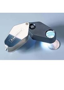 LED Folding Magnifier, 10x magnification, black, Ø 18 mm