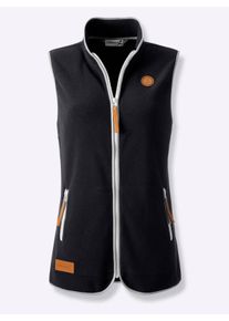 Damen Fleeceweste mit Kontrastpaspeln in schwarz ,Größe 40, WITT, 100% Polyester
