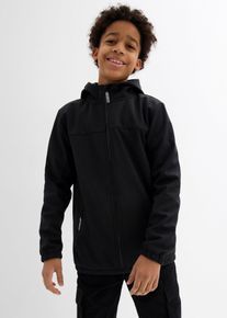 Kurtka softshell z kapturem, czarny, 128/134, bonprix