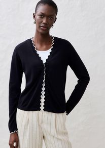 bonprix Mujer, Chaqueta de punto con contenido de seda, negro, 40/42