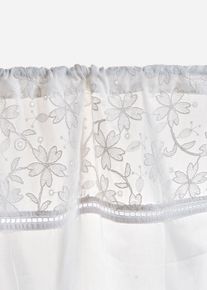 bonprix Perdea scurtă din bumbac organic, cu broderie, alb, Î/Lă: 30/90 cm